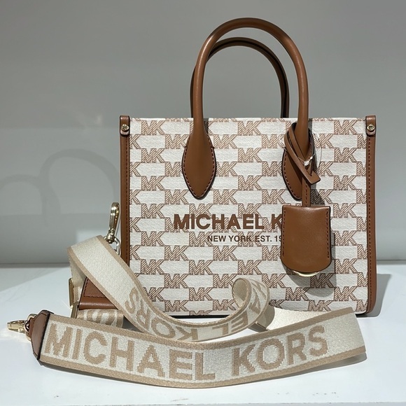 Michael Kors Mirella Small Logo Jacquard Crossbody Bag - Picture 9 of 10
